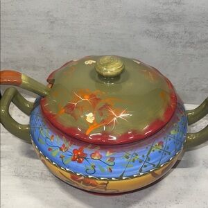 Colorful Floral Ceramic Soup Tureen